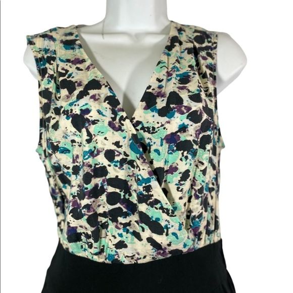 BCBGeneration Size Small Romper Black Blue Abstract Print Sleeveless - Picture 6 of 9